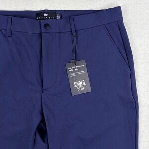 NWT! Under 5'10 Mens Super Stretch Performance Pants Navy Blue 32x28 New
